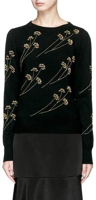 Co Floral beaded wool-cashmere sweater