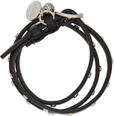 Thumbnail for your product : Alexander McQueen Silver & Black Wraparound Studded Bracelet