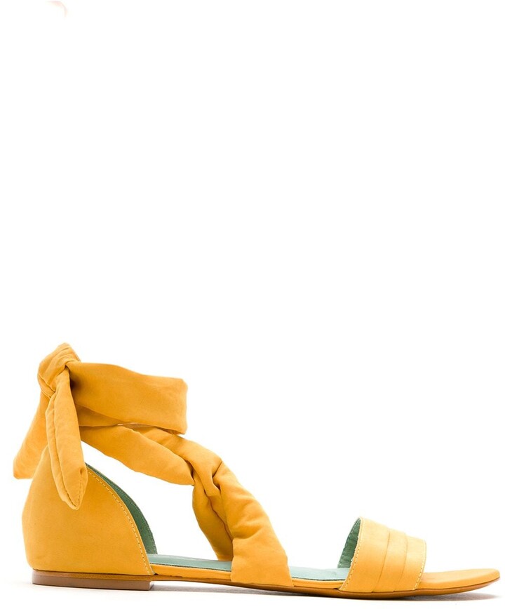 mustard yellow flat sandals