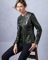 Thumbnail for your product : Neiman Marcus Quilted-Front Leather Jacket