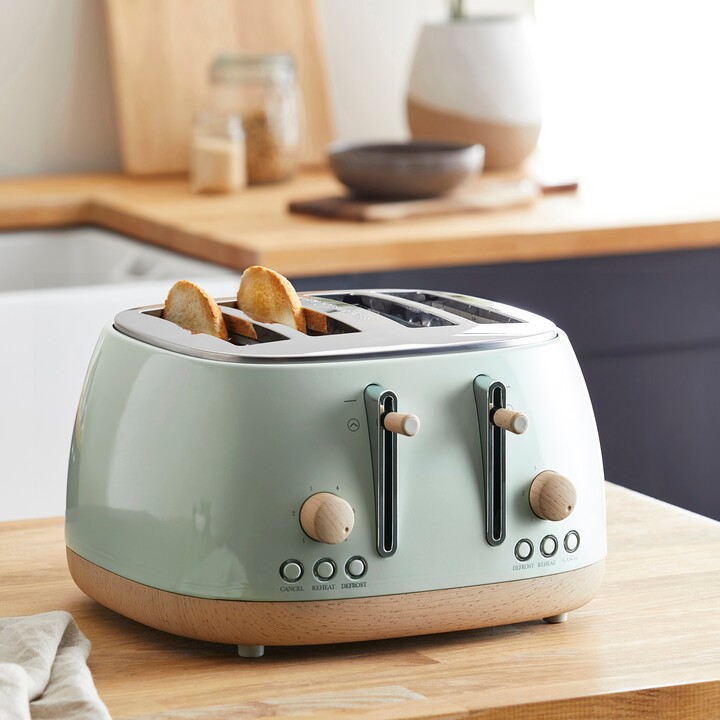 Dunelm Churchgate Chilcote Country Sage 4 Slice Toaster Sage (Green