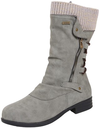 flat gray boots