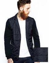 Thumbnail for your product : ASOS Quilted Blazer With Jersey Sleeves