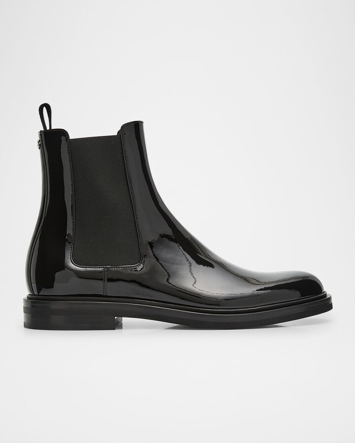 Dolce & Gabbana Men's Patent Leather Chelsea Boots