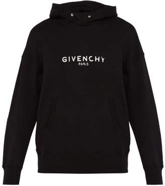 Givenchy Logo-print Cotton Hooded Sweatshirt - Mens - Black