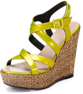 Thumbnail for your product : Barbara Bui Electric Patent Platform Wedge Sandal