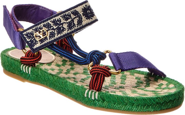 Valentino Lake Powell Leather-Trim Sandal