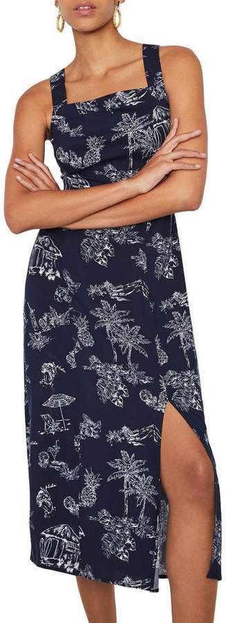 warehouse seersucker knot front dress