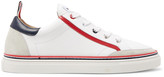 Thumbnail for your product : Thom Browne Suede-Trimmed Leather Sneakers