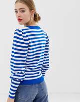Thumbnail for your product : Only organic cotton stripe jumper with cuff detail