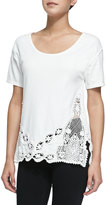 Thumbnail for your product : Free People The Stone Floral Crochet Tee, Ivory
