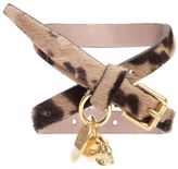 Thumbnail for your product : Alexander McQueen Leopard Pony Double Wrap Skull Bracelet