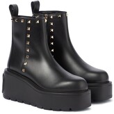 Thumbnail for your product : Valentino Garavani Rockstud Uniqueform leather ankle boots