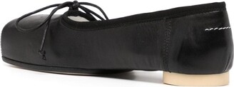 MM6 MAISON MARGIELA Bow-Detail Leather Ballerina Shoes