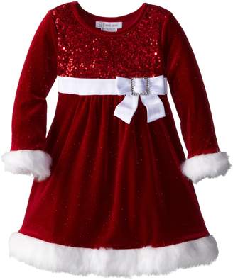 Bonnie Jean Little Girls' Sparkle Stretch Santa Dress