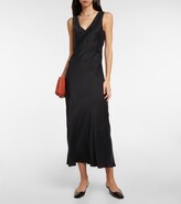 Thumbnail for your product : ASCENO Bordeaux silk satin slip dress