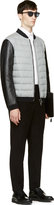 Thumbnail for your product : Valentino Grey Leahter-Sleeved Quilted Bomber