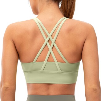 ANGOOL Women Sports Bra, Padded Removable Seamless Activewear Bras,  Racerback Crisscross Strappy Athletic Bras, Support Workout Bralette for  Yoga Gym Workout Fitness,Beige+Gray+Red,S : : Fashion