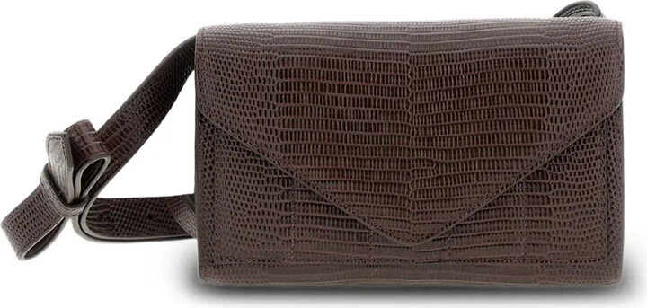 MICOLI Intasca lizard-embossed leather cross body bag