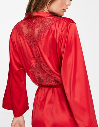 Ann Summers satin robe in red