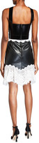 Thumbnail for your product : Alexander McQueen Lace Paneled Halter Leather Dress