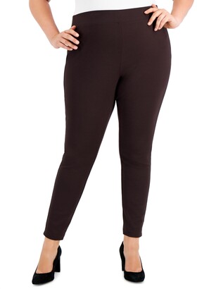 INC International Concepts Plus Size Skinny Pull-On Ponte Pants, Created for Macy's