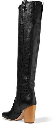 Laurence Dacade Silas Crinkled-leather Over-the-knee Boots - Black