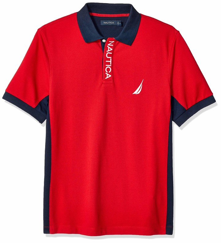 American Flag Logo Polo Shirt Red 