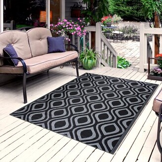 COOLMI Reversible Outdoor Rugs for Patio Clearance 4x6ft Waterproof Large Plastic Straw Area Rug Nonslip Portable Carpet Floor Mats for RV Camping Deck Picni