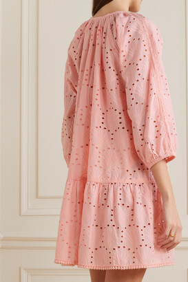 【MELISSA ODABASH】broderie anglaise cotton kaftan MELISSA ODABASH Brianna ruffled broderie anglaise cotton