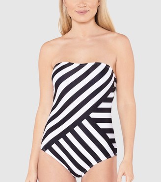 New Look Beachcomber Stripe Bandeau Swimsuit