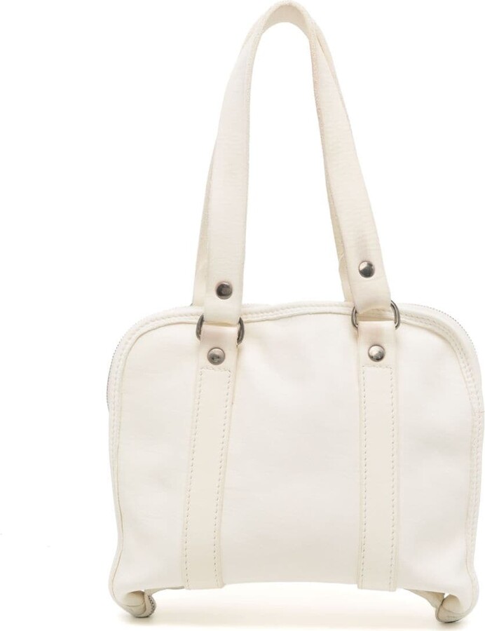 Chalk White Leather Shoulder Bag