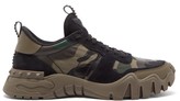 Thumbnail for your product : Valentino Garavani - Rockrunner Plus Camouflage-print Canvas Trainers - Green Multi