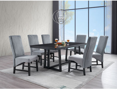 George Oliver Kini Black Finish 7Pcs Dining Room Set