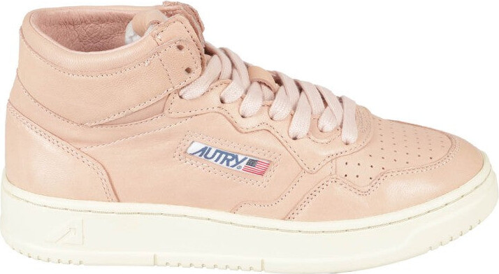 AUTRY High-Top Leather Sneakers With Perforated Toe Box