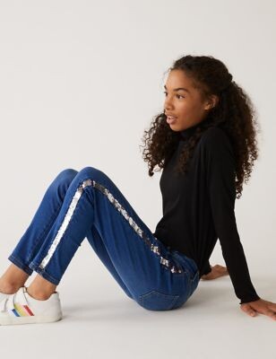 Denim Marks & Spencer Girls Clothing Jeans Jeggings Skinny Denim Jeggings 6-16 Yrs 