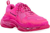 Thumbnail for your product : Balenciaga Men's Triple S Neon Clear-Sole Sneakers