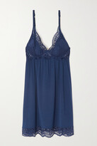 Thumbnail for your product : Eberjey Beatrix Lace-trimmed Stretch-tencel Modal Chemise - Blue