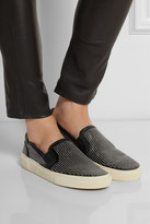 Thumbnail for your product : Saint Laurent Studded leather slip-on sneakers