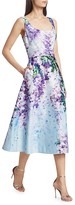 Thumbnail for your product : Marchesa Notte Floral Satin Fit & Flare Dress