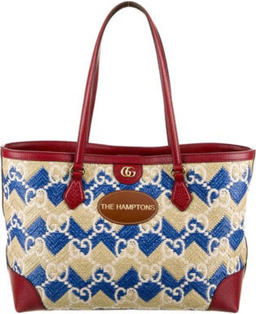 Gucci 'The Hamptons' Straw Effect Tote Bag ShopStyle