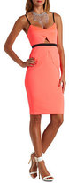 Thumbnail for your product : Charlotte Russe Zipper-Back Paneled Cut-Out Bodycon Dress
