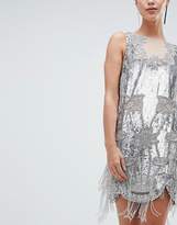Thumbnail for your product : ASOS Edition EDITION Mini Dress In All Over Sequins And Tassel Fringe