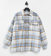 Thumbnail for your product : Collusion Unisex spliced check faux wool shacket