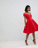 Thumbnail for your product : Club L Modern Bardot Scuba Skater Dress