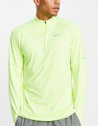 Nike Running Element Dri-FIT half zip long sleeve top in volt - ShopStyle  Activewear Shirts