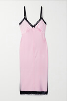 Thumbnail for your product : alexanderwang.t Lace-trimmed Stretch-jersey Midi Dress - Pink