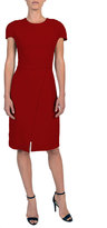 Thumbnail for your product : Eleventy Cap-Sleeve Cady Dress w/ Faux-Wrap Skirt