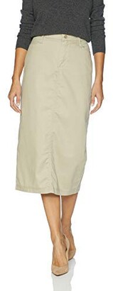 Riders by Lee Indigo Women's Mid Length Woven Skirt with Kick Pleat Back