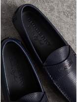 Thumbnail for your product : Burberry Grainy Leather Loafers with Engraved Check Detail
